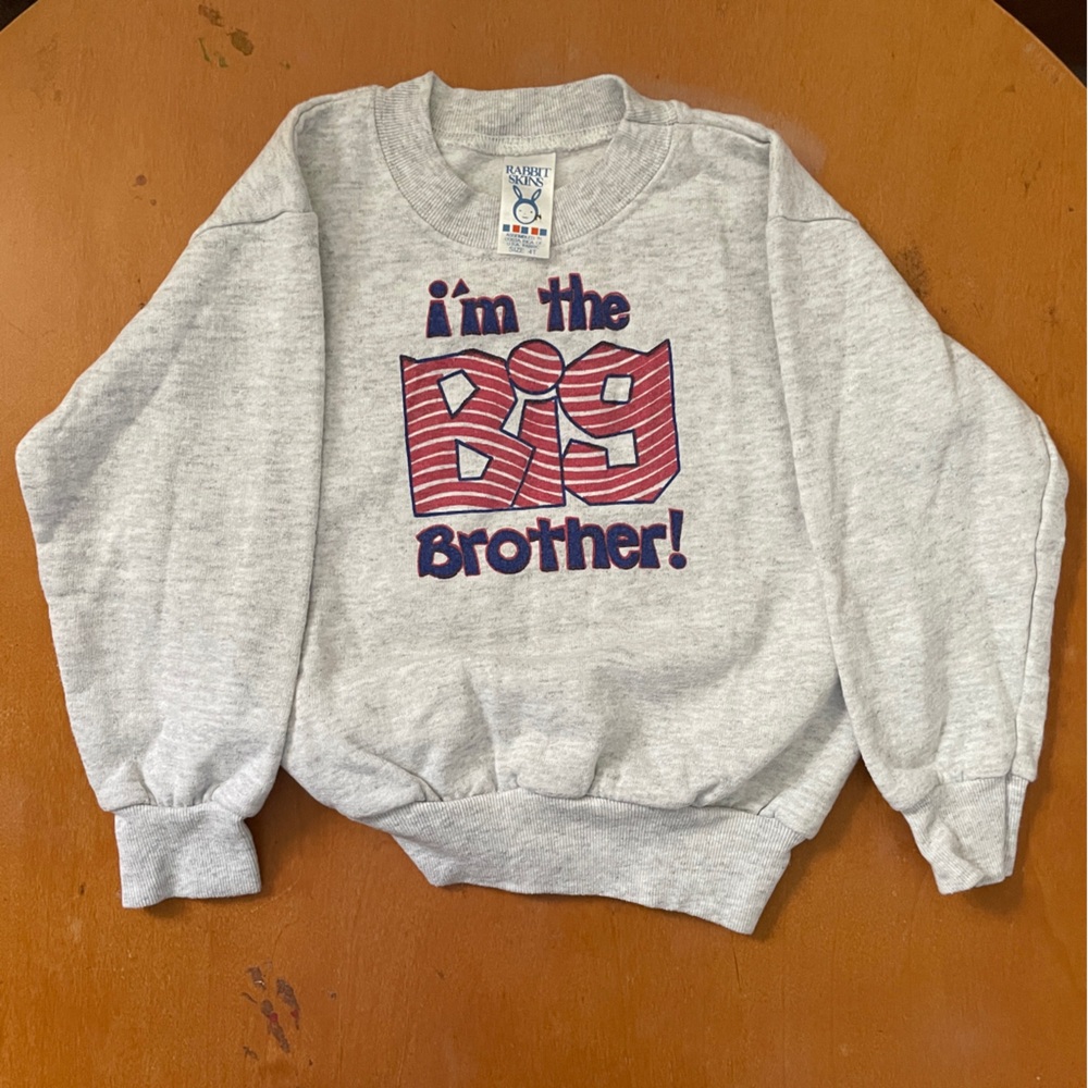 Rabbit Skins Big Brother Cotton Grey Sweater Boy’s 4T Soft